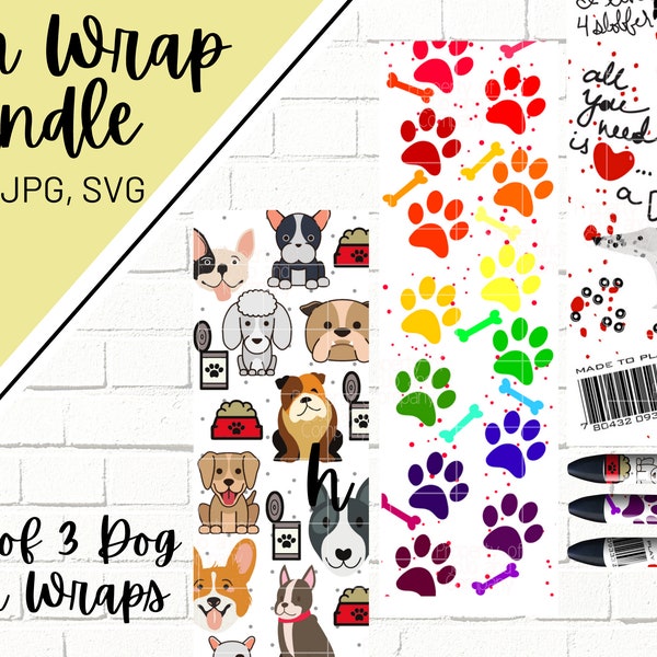 Pen Wrap für Hunde, Pfotendruck Pen Wrap, Glitzer Stift Wrap, Hund Mama Pen Wrap, Epoxy Pen Wrap, Pen Wrap PNG, Pen Wrap Design, Pen Wrap Wasserrutsche