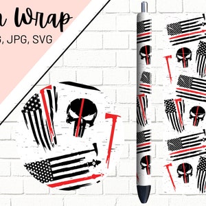 Firefighter Pen Wrap, Fireman Pen Wrap, Glitter Pen Wrap, Epoxy Pen Wrap, Pen Wrap SVG, Pen Wrap PNG, Pen Wrap Template, Pen Wrap Design