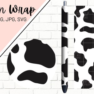 Cow Print Pen Wrap, Cow Spot Pen Wrap, Cow Pen Wrap, Farm Pen Wrap, Animal Print Pen Wrap, Epoxy Pen Wrap, Pen Wrap SVG, Pen Wrap PNG
