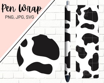Cow Print Pen Wrap, Cow Spot Pen Wrap, Cow Pen Wrap, Farm Pen Wrap, Animal Print Pen Wrap, Epoxy Pen Wrap, Pen Wrap SVG, Pen Wrap PNG