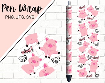 Pig Pen Wrap, Farm Pen Wrap, Farm Animal Pen Wrap, Glitter Pen Wrap, Epoxy Pen Wrap, Pen Wrap SVG, Pen Wrap PNG, Pen Wrap Template