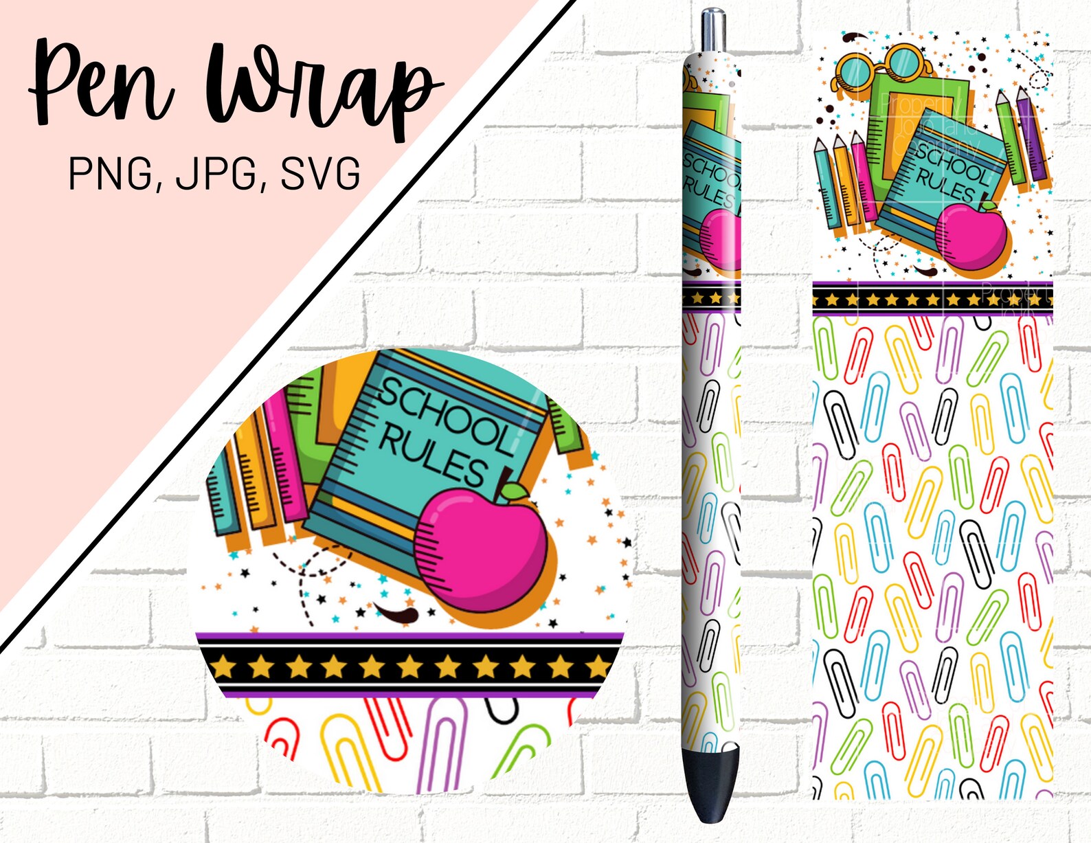 Teacher Pen Wraps School Pen Wrap Glitter Pen Wraps Etsy