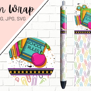 Teacher Pen Wrap, School Pen Wrap, Glitter Pen Wrap, Teaching Pen Wrap, Epoxy Pen Wrap, Pen Wrap SVG, Pen Wrap PNG, Pen Wrap Template