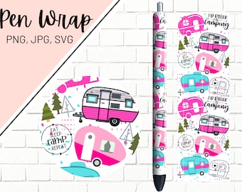 Camping Pen Wrap, Camper Pen Wrap, Vintage Camper Pen Wrap, Outdoors Pen Wrap, Epoxy Pen Wrap, Pen Wrap SVG, Pen Wrap PNG, Pen Wrap Template