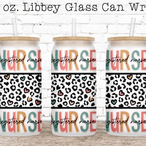 Nurse Glass Can Wrap, Medical Libbey Glass Wrap, Can Glass Wrap, 16 oz Glass Can PNG, Glass Can Sublimation Designs, Coffee Beer Can Glass