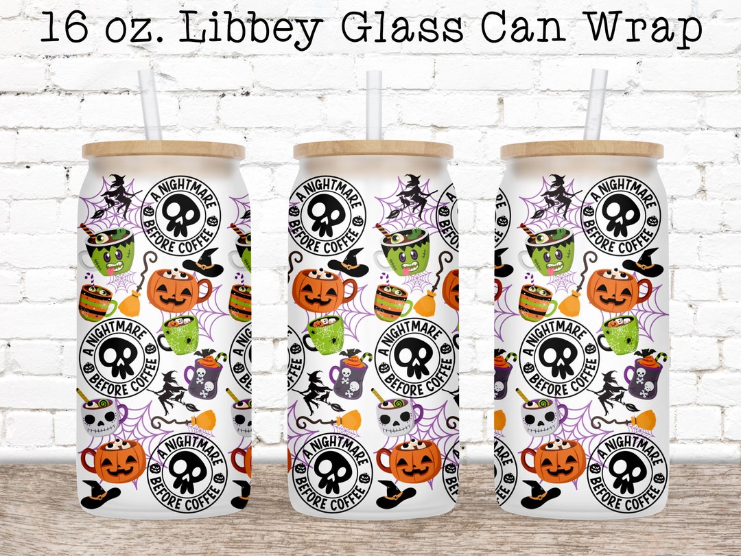 Halloween Glass Can Wrap PNG, Libbey Glass Wrap, Can Glass Wrap, 16 Oz ...