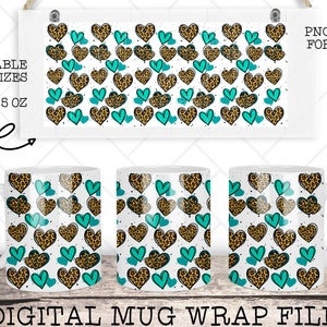 Cheetah Print Mug Wrap, Mug Wrap for Sublimation, Mug Sublimation, 11 oz Mug Wrap, 15 oz Mug Wrap, Mug Wrap Template, Cricut Press Mug