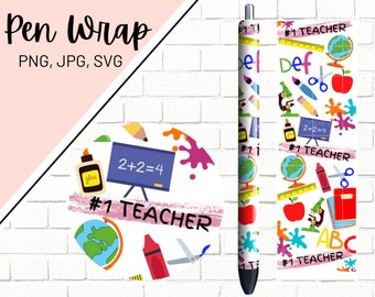 Teacher Pen Wraps, School Pen Wrap, Glitter Pen Wraps, Teaching Pen Wrap, Epoxy Pen Wrap, Pen Wrap PNG, Pen Wrap Waterslide, Pen Wrap Design