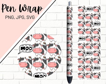 Cow Pen Wrap, Farm Pen Wrap, Cow Pen, Glitter Pen Wrap, Farm Animal Pen Wrap, Epoxy Pen Wrap, Pen Wrap SVG, Pen Wrap PNG, Pen Wrap Design