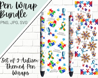 Autism Pen Wrap, Autism Awareness Pen Wrap, Pen Wrap Bundle, Puzzle Pen Wrap, Epoxy Pen Wrap, Pen Wrap SVG, Pen Wrap PNG, Pen Wrap Template