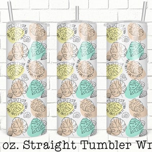 Beach Tumbler Wrap, 20oz Skinny Straight Tumbler Design for Sublimation, Full Tumbler Wrap, Camper Tumbler Wrap File, PNG Digital Download