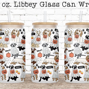 Halloween Glass Can Wrap PNG, Libbey Glass Wrap, Can Glass Wrap, 16 oz Glass Can PNG, Glass Can Sublimation Designs, Coffee Beer Can Glass