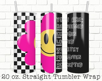 Christian Tumbler Wrap, Faith Tumbler Wrap, 20oz Skinny Straight Tumbler Design for Sublimation, Full Tumbler Wrap, Tumbler Wrap File,