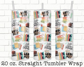 Reading Tumbler Wrap, Book Lover 20oz Skinny Straight Tumbler Design for Sublimation, Full Tumbler Wrap, Tumbler Wrap File, Digital Download