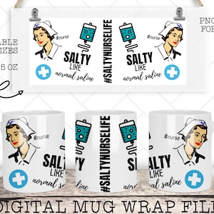 Nurse Mug Wrap, Nurse Mug, Mug Wrap for Sublimation, Mug Sublimation, 11 oz Mug Wrap, 15 oz Mug Wrap, Mug Wrap Template, Cricut Press Mug