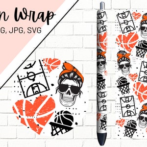Basketball Pen Wrap, Sports Pen Wrap, Glitter Pen Wraps, Cute Pen Wrap, Epoxy Pen Wrap, Pen Wrap PNG, Pen Wrap Design, Pen Wrap Waterslide