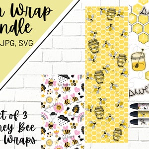 Bee Pen Wrap, Honey Pen Wrap, Glitter Pen Wraps, Honeybee Pen Wrap, Epoxy Pen Wrap, Pen Wrap PNG, Pen Wrap Design, Pen Wrap Waterslide