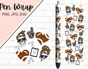 Pennwrap för fotbollsmamma, pennwrap för fotboll, pennwrap för glitter, pennwrap för sport, pennwrap i epoxi, pennwrap SVG, pennwrap PNG, pennwrap-mall