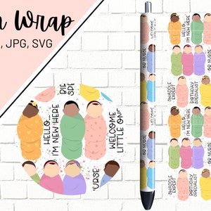 Labor and Delivery Pen Wrap, Gynecologist Pen Wrap, OBGYN Pen Wrap, Medical Pen Wrap, L&D Pen Wrap, Pen Wrap SVG PNG,  Pen Wrap File
