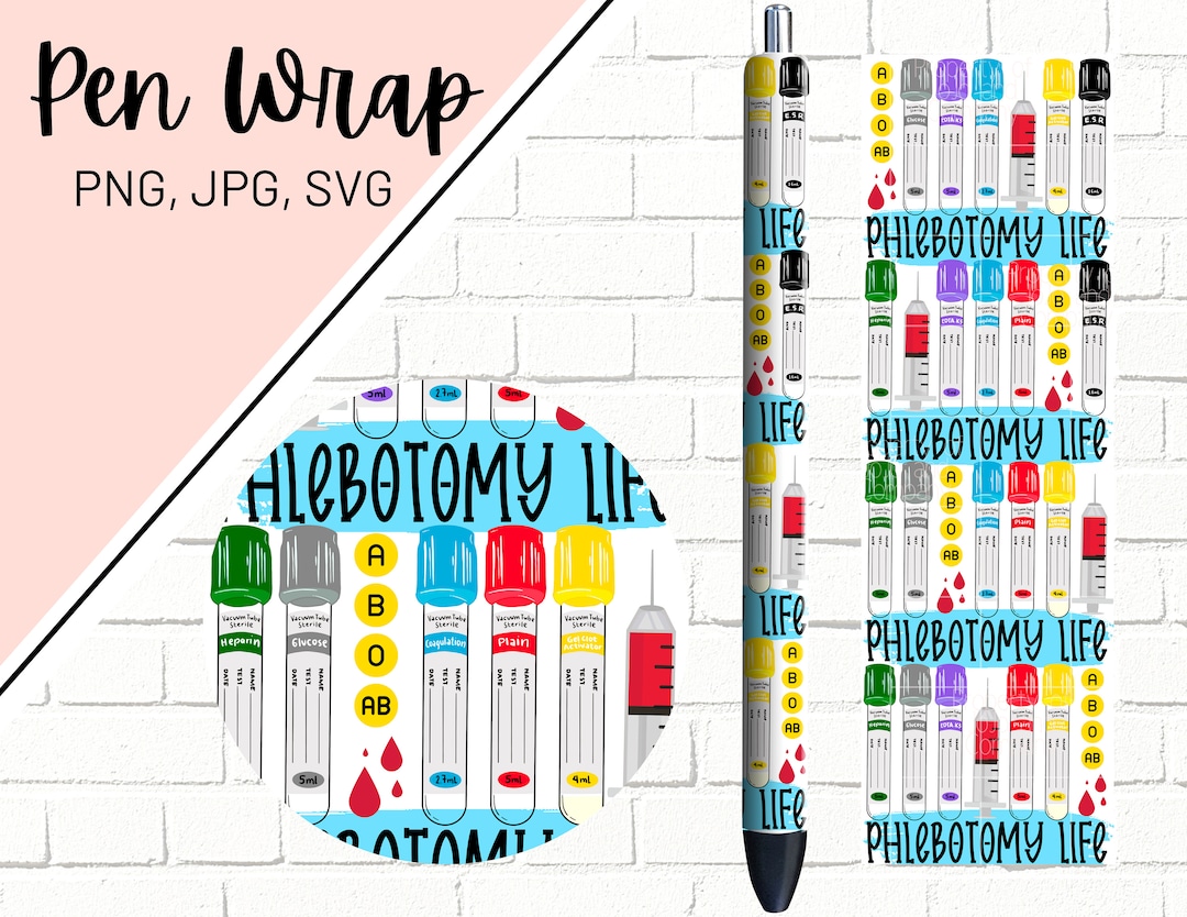 Phlebotomy Pen Wrap, Medical Assistant Pen Wrap, Laboratory Pen Wrap