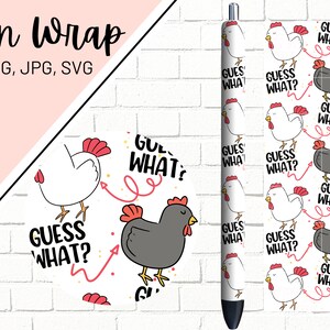 Chicken Pen Wrap, Farm Pen Wrap, Farm Animal Pen Wrap, Rooster Pen Wrap, Glitter Pen Wrap, Epoxy Pen Wrap, Pen Wrap SVG, Pen Wrap PNG