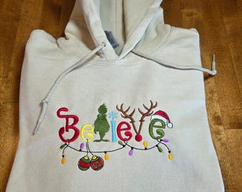 Christmas Believe Embroidered Sweatshirt