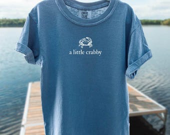 A little Crabby Shirt, Summer Shirt, Kids Shirt, Boys Summer Outfit, Summer Clothes, Fishing shirt,  Vacation Graphic Tshirt, Screen Printed