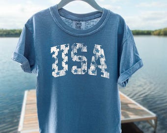 USA distressed font Shirt, July 4th Outfit, July 4th Shirt, USA shirt, Boys July 4th Shirt, Boys Clothes, Vintage Style, Family Matching