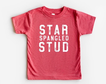 Star Spangled Stud Toddler/Kids/Baby Shirt, July 4th Outfit, July 4th Shirt, USA shirt, Boys July 4th Shirt, Boys Clothes, Vintage Style
