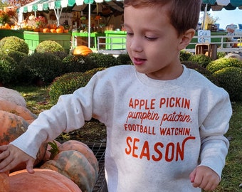 Fall things Crewneck Sweatshirt, Apple Picking Sweatshirt, Pumpkin Patch sweatshirt, Toddler Thanksgiving Outfit, Kids Thanksgiving Outfit