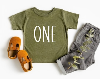One Shirt, First Birthday Shirt, First Birthday Outfit, Simple First Birthday Shirt, Toddler Shirts, Toddler Clothes, Baby Clothes