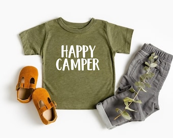 Happy Camper Shirt, Toddler Clothes, Baby Clothes, Boys and Girls Clothes, Camping Shirt, Boy Shirt, Girls Shirt, Spring Shirt, Camp Shirt