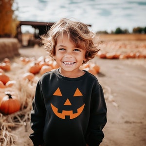 Jack O Lantern Crewneck Sweatshirt, Thanksgiving Sweatshirt, Halloween Sweatshirt, Toddler Thanksgiving Outfit, Kids Thanksgiving Outfit