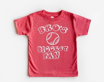 Bro's Biggest Fan style Shirt, Baseball Shirt, Baby clothes, Toddler clothes, Girls and Boys Shirt, Baseball Shirts, Baseball Birthday Party