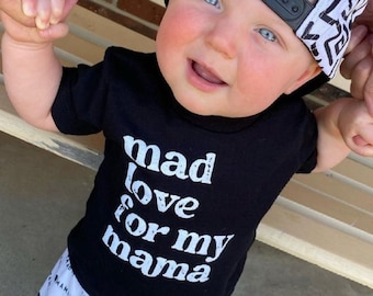 Mad Love for my Mama Shirt, Toddler Clothes, Baby Clothes, Simple Boys and Girls Clothes,  Boys Clothes, Mothers Day Gift, Toddler Shirt