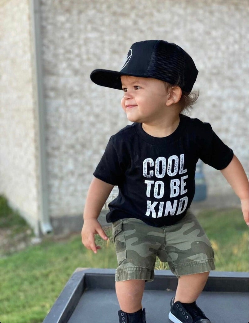 Cool to be Kind Shirt, Toddler Clothes, Back to school shirt, Simple Boys and Girls Clothes, Boys Clothes, Back to School Outfit image 1