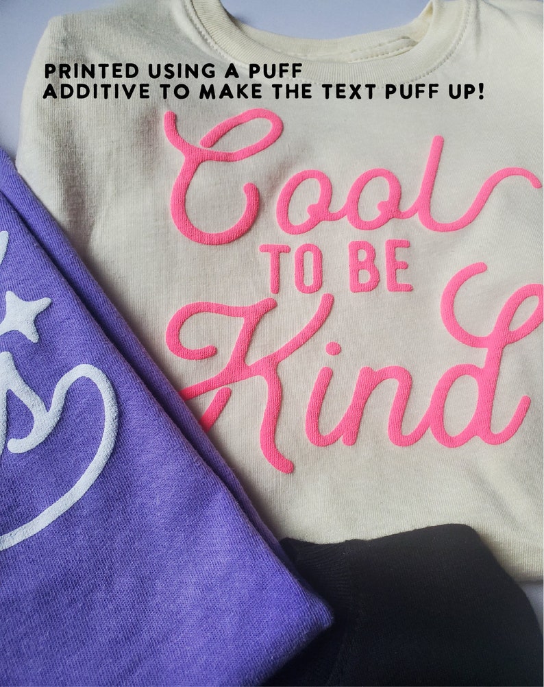 Cool to be Kind Shirt and First Day of School Pennant Bundle, Puff Ink, Toddler Clothes, Back to school shirt, Screen printed Kids Clothes image 4