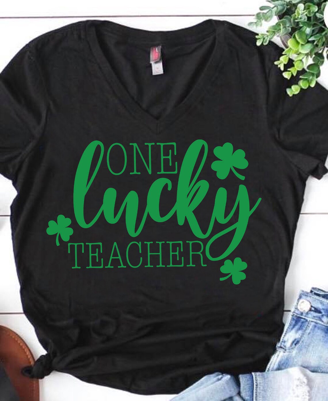 One Lucky Teacher svg St. Patricks Day svg Lucky Shirt | Etsy