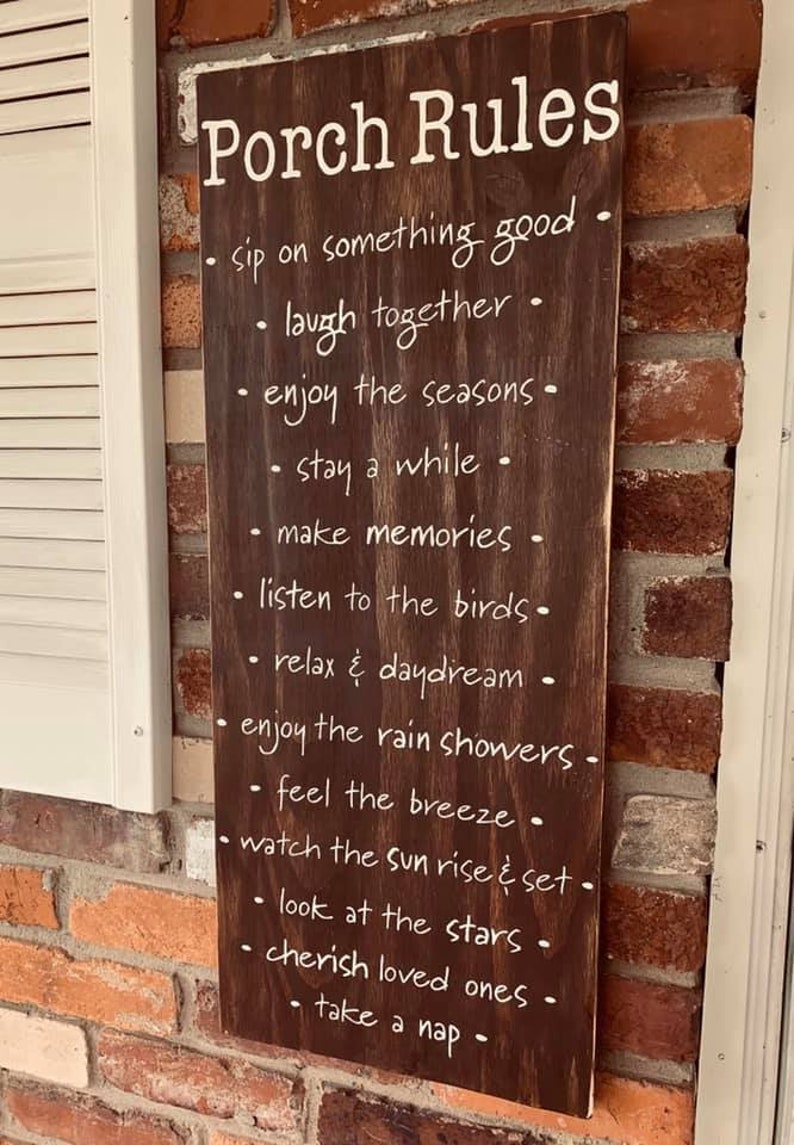 Porch Rules svg Rules Sign svg Outdoor Sign svg Funny Rules Etsy