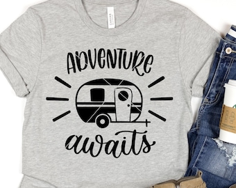 Adventure Awaits SVG | Camping Trailer Cut File (Digital Download)