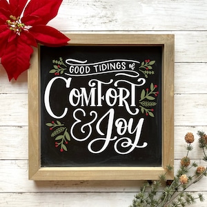 Gute Nachricht von Komfort und Freude SVG PNG DXF | Weihnachten svg Schnittdatei | Weihnachten Clipart | Weihnachtsschild | Gott ruht, ihr fröhlichen Gentlemen