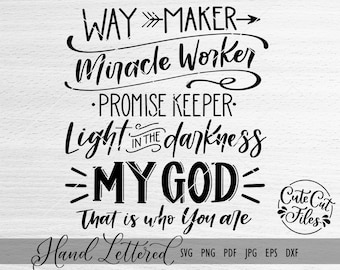 Download Free Svg Waymaker Miracle Worker God Christ Svg File For ...