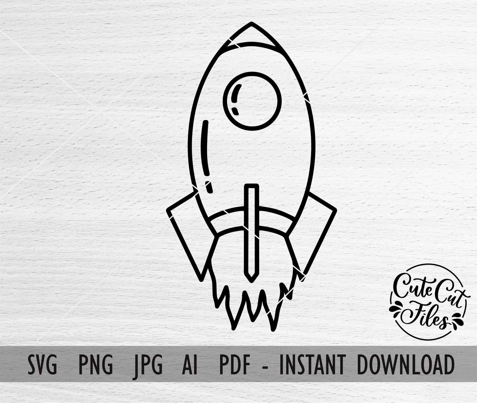 Rocketship SVG AI PNG | Rocket Ship Clipart | Rocketship Cut File ...