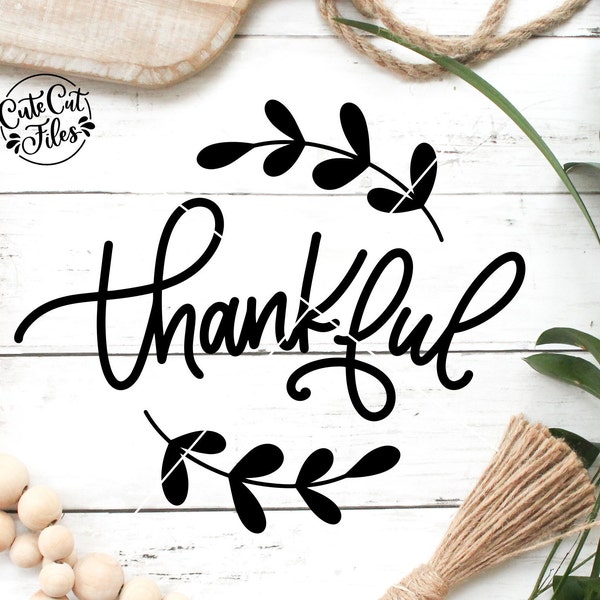 Thankful SVG PNG DXF | Thankful Cut File | Fall svg | Thankful Wreath Clipart | Grateful Thankful Blessed svg