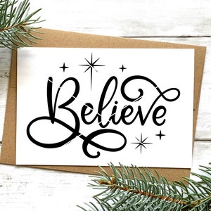 Believe SVG PNG DXF | Christmas svg | Hand Lettered svg | Holiday Clipart | Believe Clipart | Cricut | Silhouette