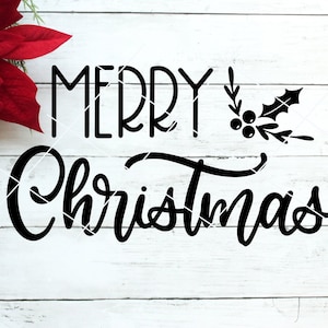 Merry Christmas SVG PNG DXF | Merry Christmas Clipart | Merry Christmas Cut File | Christmas svg | Cricut | Silhouette