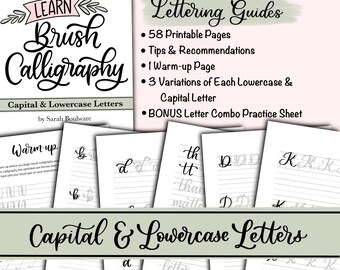 Brush Calligraphy Alphabet Practice Sheets | Traceable Lettering Workbook PDF | Printable Calligraphy Alphabet for Beginners