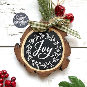 Corona de alegría SVG PNG DXF / Adorno navideño de alegría svg / Alegría png / Alegría para el mundo svg / Adorno navideño svg / Corona svg