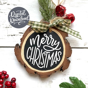 Merry Christmas Round SVG PNG DXF | Merry Christmas Cut File | Merry Christmas Clipart | Christmas Ornament svg | Round Ornament svg