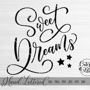 Süße Träume SVG | Süße Träume Schnittdatei | Süße Träume Cricut | Silhouette | Nacht SVG | Pyjama svg | Pyjama-Design | Süße Träume dxf